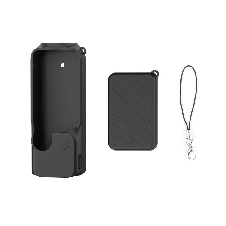 Für DJI OSMO Pocket 3 PULUZ 2-in-1-Silikonschutzhüllen-Set mit Riemen, Silikonschutzhülle (grau), Silikonschutzhülle (blau), Silikonschutzhülle (schwarz)