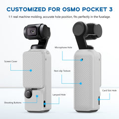 For DJI OSMO Pocket 3 PULUZ  2 in 1 Silicone Cover Case Set with Strap, Silicone Cover(Grey), Silicone Cover(Blue), Silicone Cover(Black)