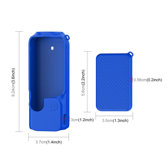 For DJI OSMO Pocket 3 PULUZ  2 in 1 Silicone Cover Case Set with Strap, Silicone Cover(Blue), Silicone Cover(Black), Silicone Cover(Grey)