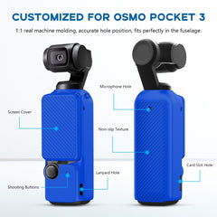 For DJI OSMO Pocket 3 PULUZ  2 in 1 Silicone Cover Case Set with Strap, Silicone Cover(Blue), Silicone Cover(Black), Silicone Cover(Grey)