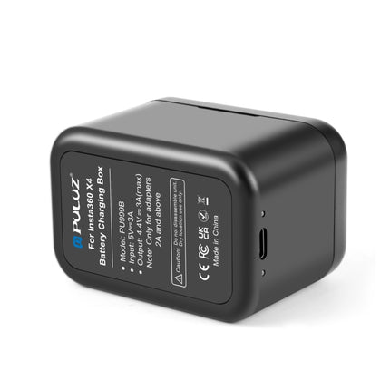 Für Insta360 X4 PULUZ Batterie Lade Box Batterie &amp; Speicher Karte Lagerung Fall, Batterie Lade Box