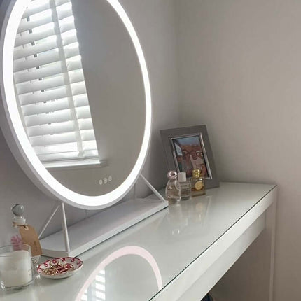 Marilyn Round Hollywood Mirror White 60x67cm