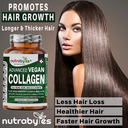 Advanced Vegan Collagen with Hyaluronic Acid, Biotin, Vitamin C & Amino Acids | Amino Acids | Made in UK