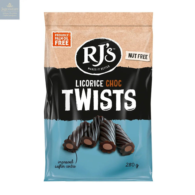 RJ's licorice chocolate filled twists in bag