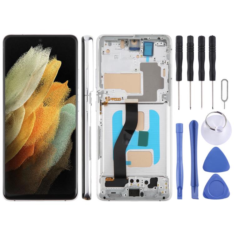 For Samsung Galaxy S21 Ultra SM-G998B 6.66 inch TFT LCD Screen Digitizer Full Assembly with Frame, Not Supporting Fingerprint Identification