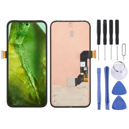For Google Pixel 8A GKV4X G6GPR G8HHN Original LCD Screen Digitizer Full Assembly with Frame, Including Fingerprint Flex Cable, For Google Pixel 8A(Original)