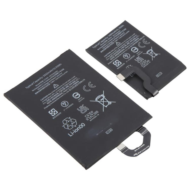 For Google Pixel Fold G9FPL GPDX1 1489mAh / GT6SS 3332mAh Li-Ion Battery (1 Pair), For Google Pixel Fold
