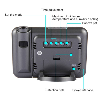 Multifunctional Digital Color LCD Display LED Projection Alarm Clock with Weather Station / Temperature / Humidity / Calendar