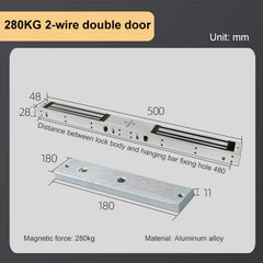 YH-280D Double Door Magnetic Lock (280kg)