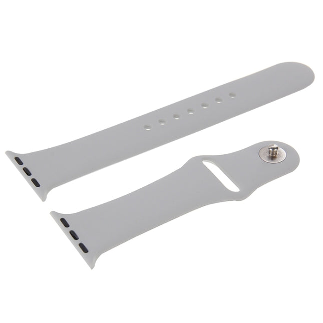 Für Apple Watch Sport 42 mm. Längeres Hochleistungs-Sportarmband aus Gummi mit Pin-and-Tuck-Verschluss.