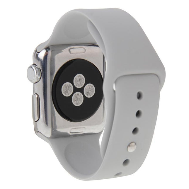 Für Apple Watch Sport 42 mm. Längeres Hochleistungs-Sportarmband aus Gummi mit Pin-and-Tuck-Verschluss.