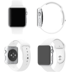 Für Apple Watch Sport 42 mm. Längeres Hochleistungs-Sportarmband aus Gummi mit Pin-and-Tuck-Verschluss.