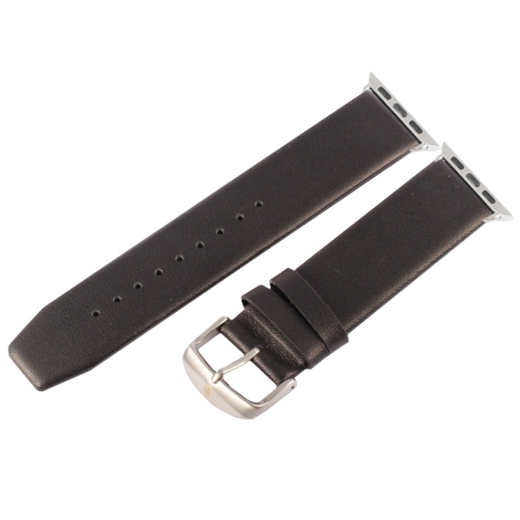Kakapi for Apple Watch 42mm Subtle Texture Brushed Buckle Genuine Leather Watch Band with Connector