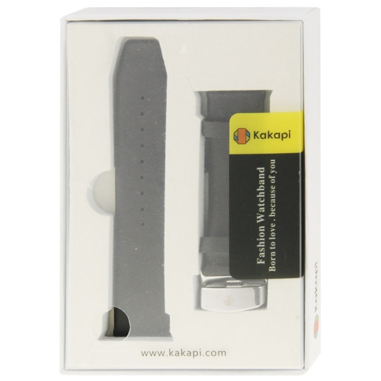 Kakapi for Apple Watch 42mm Subtle Texture Brushed Buckle Genuine Leather Watch Band with Connector