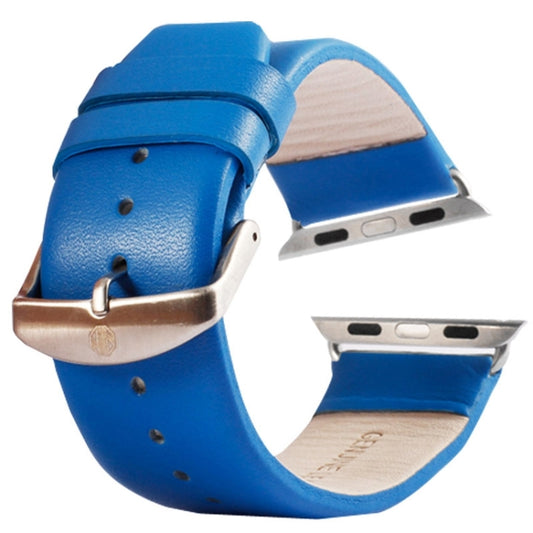 Kakapi for Apple Watch 42mm Subtle Texture Brushed Buckle Genuine Leather Watch Band with Connector