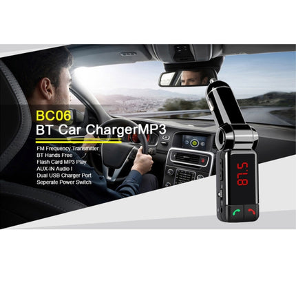 BC-06 Bluetooth Car Kit FM Transmitter Car MP3 Player with LED Display 2 USB Charger & Handsfree Function, BC06