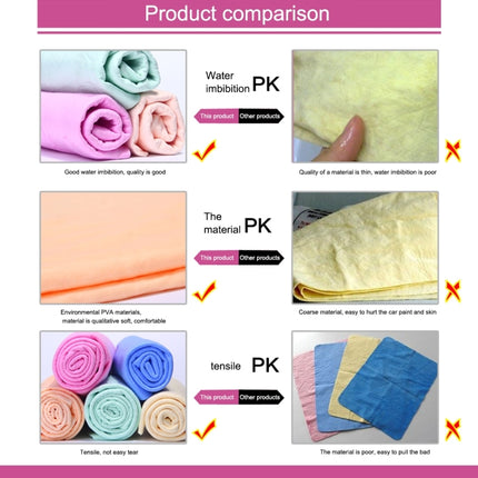 KANEED Synthetic Chamois Drying Towel Super Absorbent PVA Shammy Cloth for Fast Drying of Car, Size: 43 x 32 x 0.2cm, Drying Towel Super Absorbent PVA Shammy Cloth