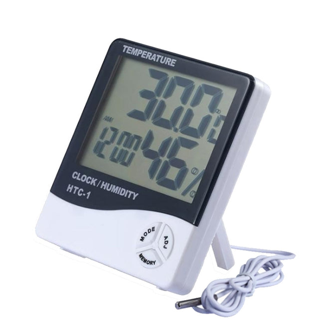 3.8 inch LCD Digital Temperature & Humidity Meter with Clock / Calendar (HTC-1)