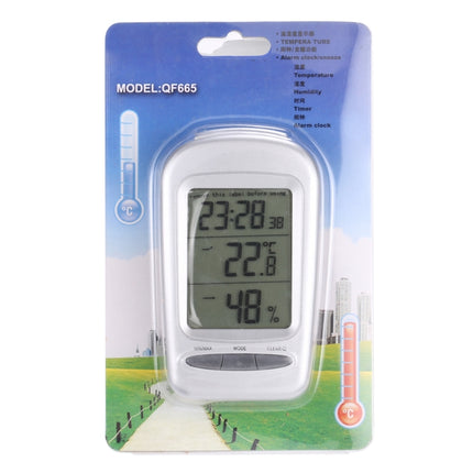 LCD Digital Desk Indoor Thermometer Hygrometer with Date / Clock / Freezing Warning