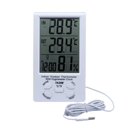 TA298 Digital LCD Humidity / Hygrometer and Thermometer with Extra Sensor Cable