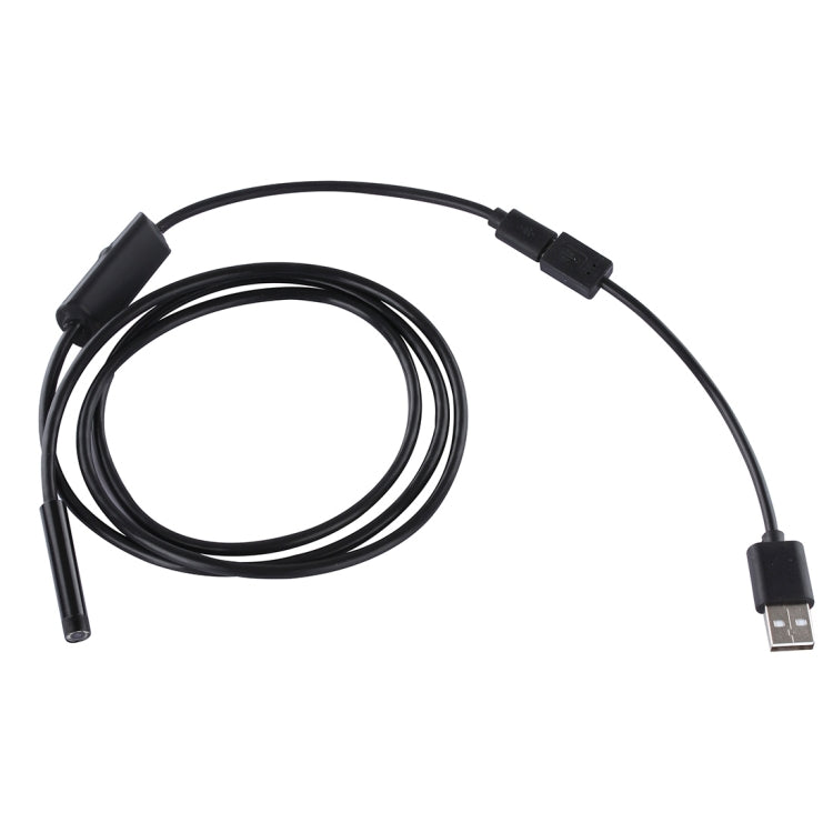 Cámara de inspección con tubo de serpiente y endoscopio micro USB a prueba de agua con 6 LED para teléfono Android OTG, longitud: 1 m, diámetro de la lente: 7 mm, 7 mm