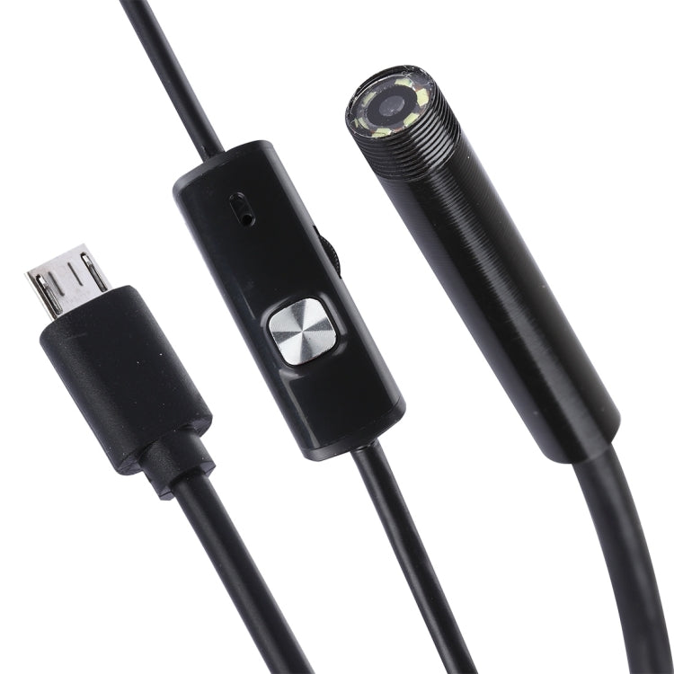 Cámara de inspección con tubo de serpiente y endoscopio micro USB a prueba de agua con 6 LED para teléfono Android OTG, longitud: 1 m, diámetro de la lente: 7 mm, 7 mm