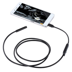 Cámara de inspección con tubo de serpiente y endoscopio micro USB a prueba de agua con 6 LED para teléfono Android OTG, longitud: 1 m, diámetro de la lente: 7 mm, 7 mm