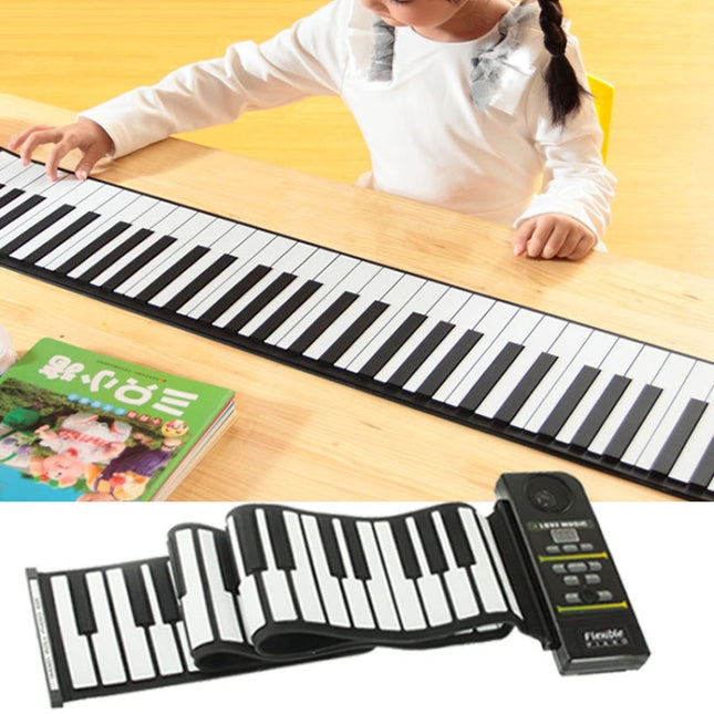 88 Keys Portable MIDI Silicone Flexible Roll Up Piano, Keyboard: 133 x 14.2 x 0.6cm, 88 Keys Roll Up Piano
