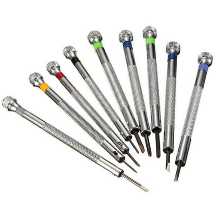 9 PCS 0.5mm-2.5mm Watch Repair Screwdriver Tools Set Kit, 9 in 1