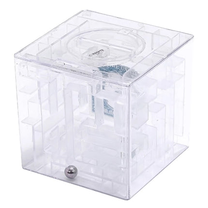 3D Puzzle Transparent Money Maze Bank Saving Coin Gift Box