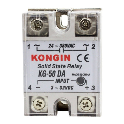 SSR-40DA AC 24-480V Solid State Relay for PID Temperature Controller, Input: DC 3-32V, KG-50DA