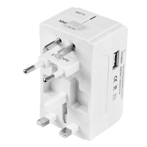 Adaptador de viaje con cargador USB universal 933L 4 en 1 (enchufe UE + RU + AU + EE. UU.)