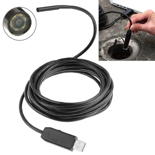 Cámara de inspección con tubo de serpiente y endoscopio USB a prueba de agua con 6 LED para partes de teléfonos móviles Android con función OTG, longitud: 5 m, diámetro de la lente: 7 mm, 5 m (diámetro de la lente: 7 mm)