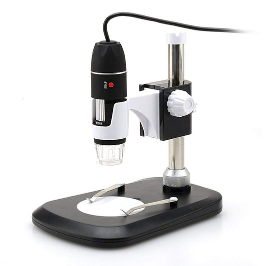 Microscopio digital USB con sensor de imagen de 2,0 MP y lupa DMS-MDS800 de 40X a 800X con 8 LED y soporte profesional, 40X a 800X