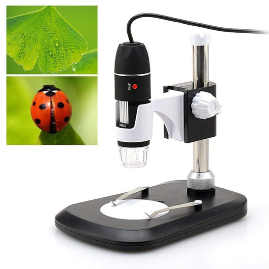 Microscopio digital USB con sensor de imagen de 2,0 MP y lupa DMS-MDS800 de 40X a 800X con 8 LED y soporte profesional, 40X a 800X