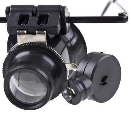 20X Glasses Type Watch Repair Loupe Magnifier with LED Light, Dual