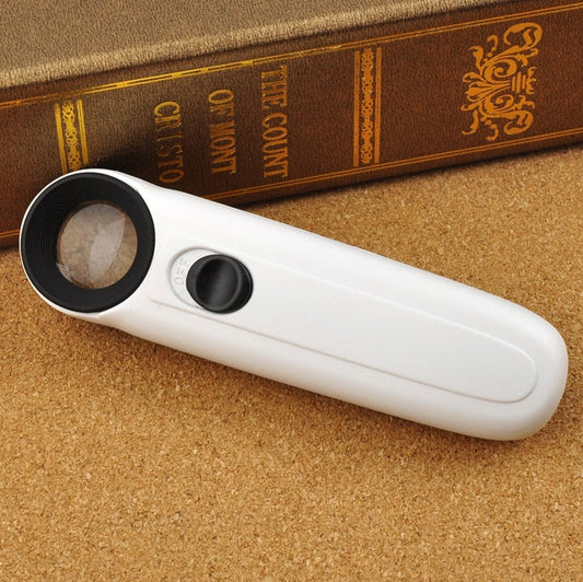 40X Handheld Exclamation Mark Style Magnifier with 2-LED Light, 40X