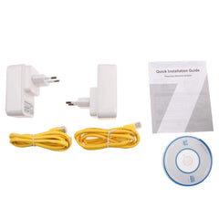 2 PCS 7HP120 200Mbps Powerline Network Mini Homeplug AV Ethernet Bridge, EU Plug, 200Mbps