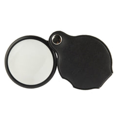 10 PCS 5X 50mm Magnifier Pocket Folding Magnifying Glass Loupe Pocket Spiegel, Leather Folding 5X