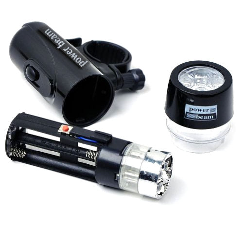 5 LED Water Resistant Bike Bicycle Head Light+ Rear Safety Flashlight, Bicycle Head Light+ Rear Safety Flashlight