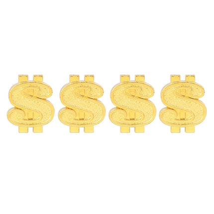 Universal 8mm Dollar Style Plastic Car Tire Valve Caps, Pack of 4, Dollar Style