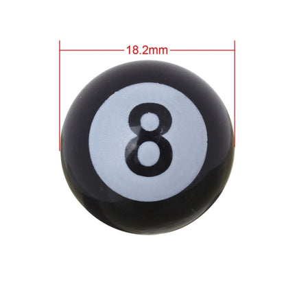 Universal 8mm American Billiards No.8 Ball Style Plastic Car Tire Valve Caps, Pack of 4