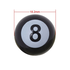 Universal 8mm American Billiards No.8 Ball Style Plastic Car Tire Valve Caps, Pack of 4