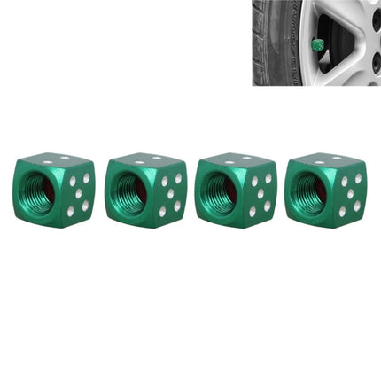 Universal 8mm Dice Style Aluminium Alloy Car Tire Valve Caps, Pack of 4