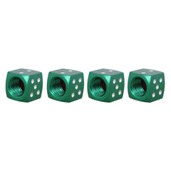 Universal 8mm Dice Style Aluminium Alloy Car Tire Valve Caps, Pack of 4