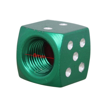 Universal 8mm Dice Style Aluminium Alloy Car Tire Valve Caps, Pack of 4