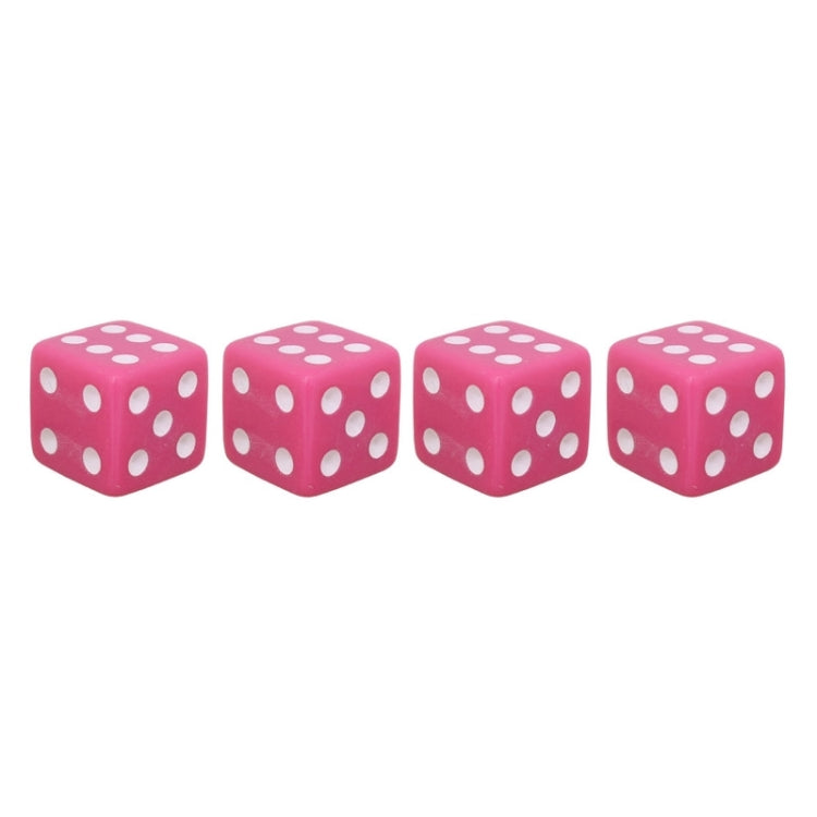 Universal 8mm Dice Style Plastic Car Tire Valve Caps, Pack of 4