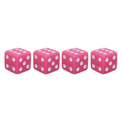 Universal 8mm Dice Style Plastic Car Tire Valve Caps, Pack of 4