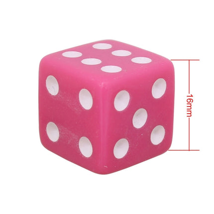 Universal 8mm Dice Style Plastic Car Tire Valve Caps, Pack of 4