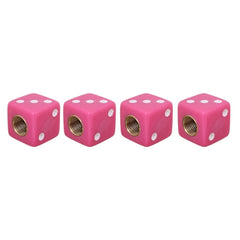 Universal 8mm Dice Style Plastic Car Tire Valve Caps, Pack of 4